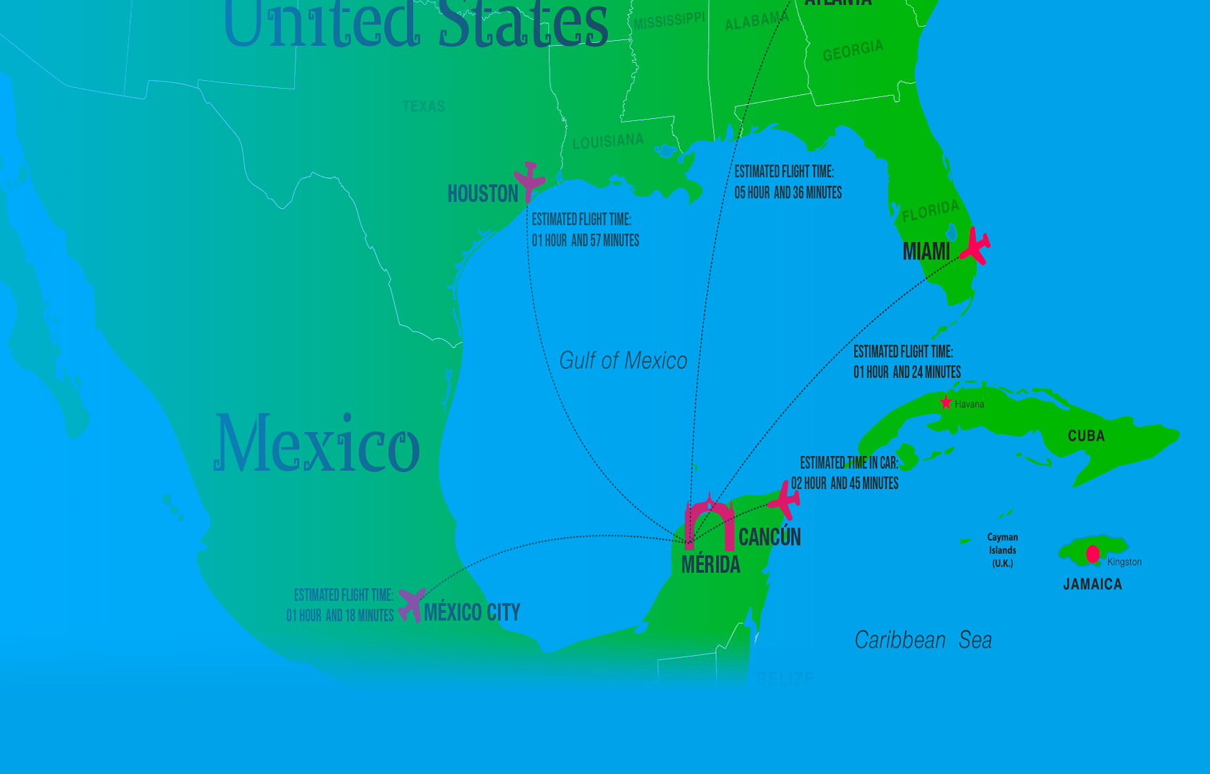 Mérida to US cities